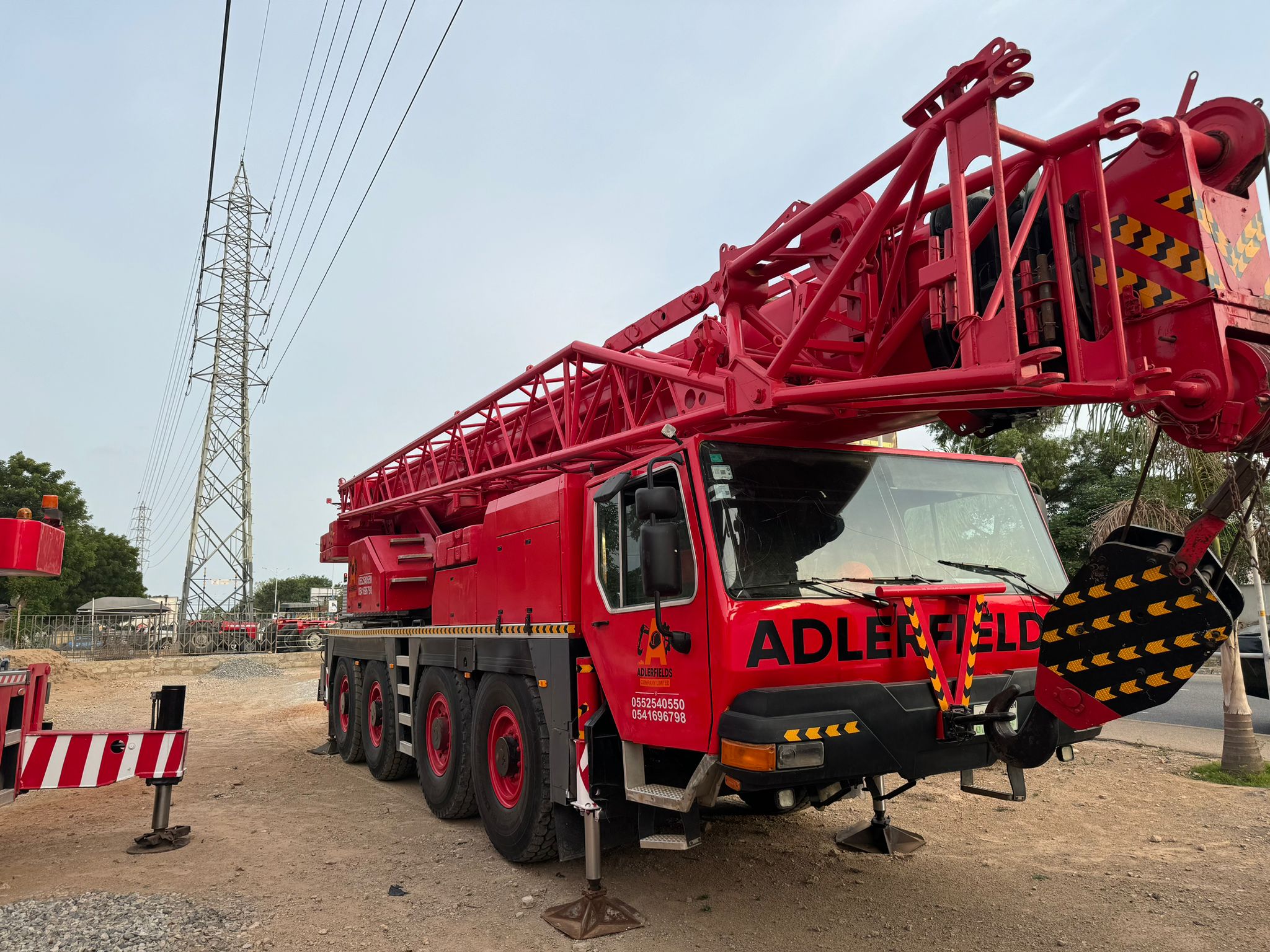 Adlerfields mobile crane configured for lifting operations